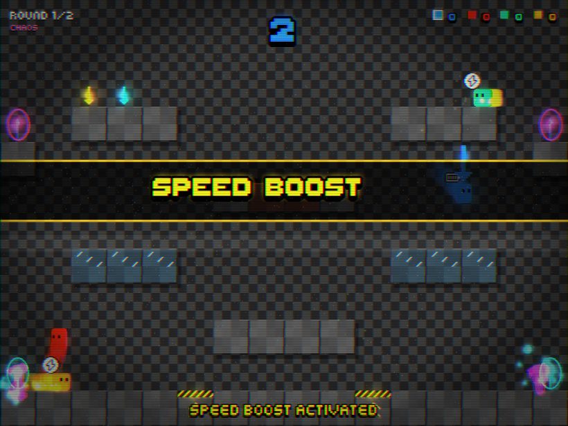 Countdown with powerups raining in