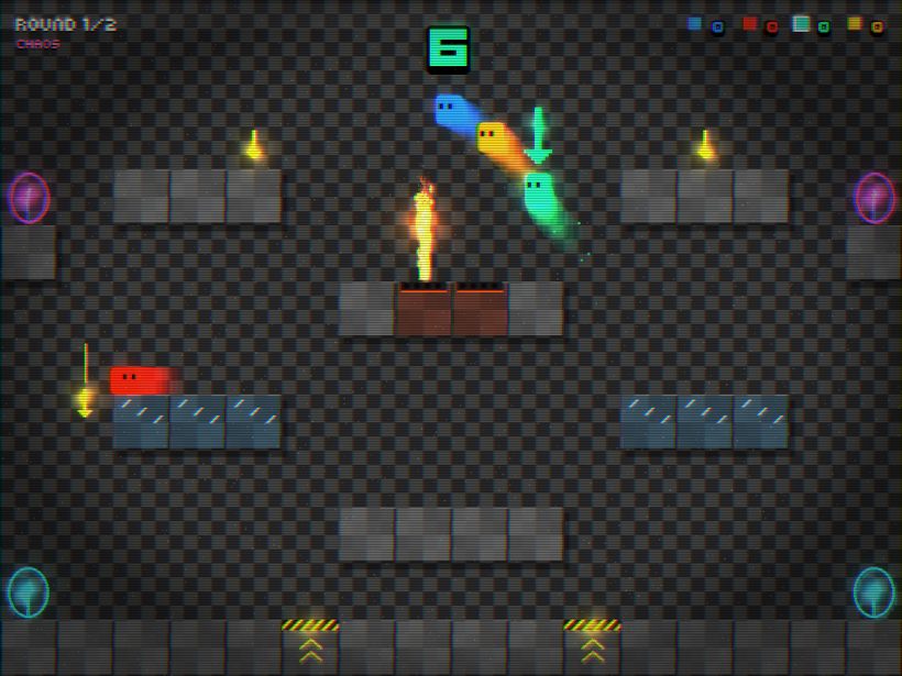 A tag connecting mid-arena